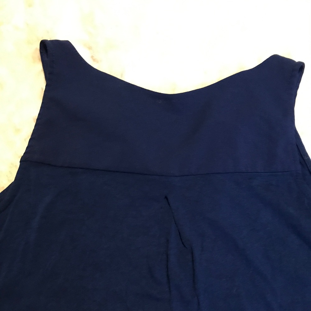 🌺 3/$20 SALE Merona Navy Blue sleeveless top XXS - Picture 6 of 6